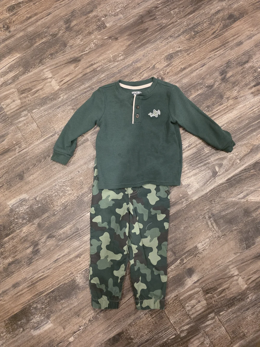 Toddler Green Camouflage Two-Piece Pajama Set
